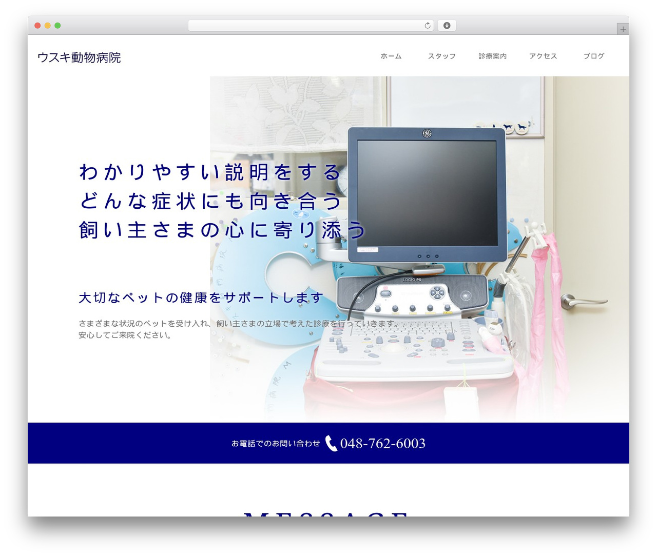 ウスキ動物病院 WordPress theme - usuki-vet.com