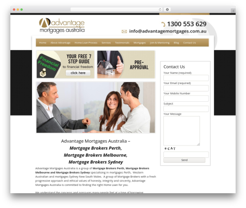 Catalyst top WordPress theme - advantagemortgages.com.au