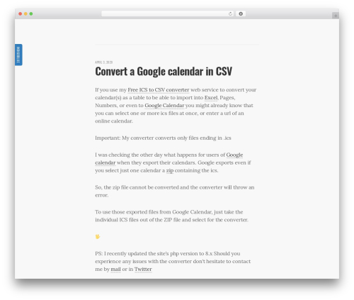 Clutterless theme WordPress - indigoblue.eu