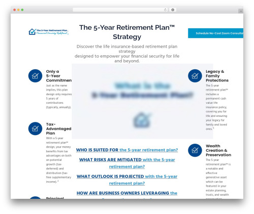 UnfinityPlus WordPress website theme - the5yearretirementplan.com