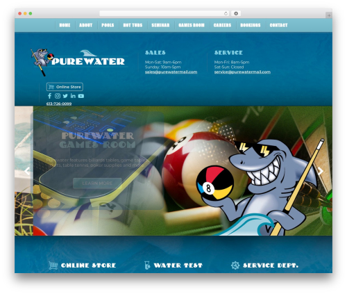 Webshark premium WordPress theme - purewaterpool.com