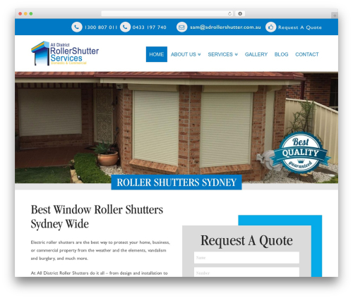 X theme WordPress - adrollershutter.com.au