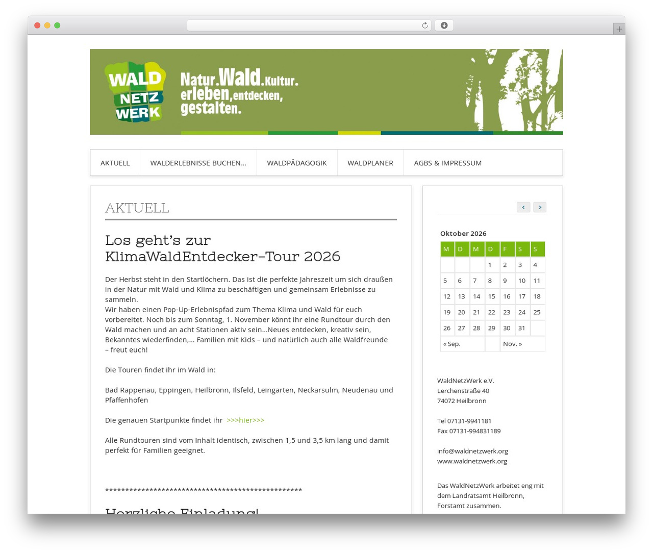 Contango WordPress theme design - waldnetzwerk.net