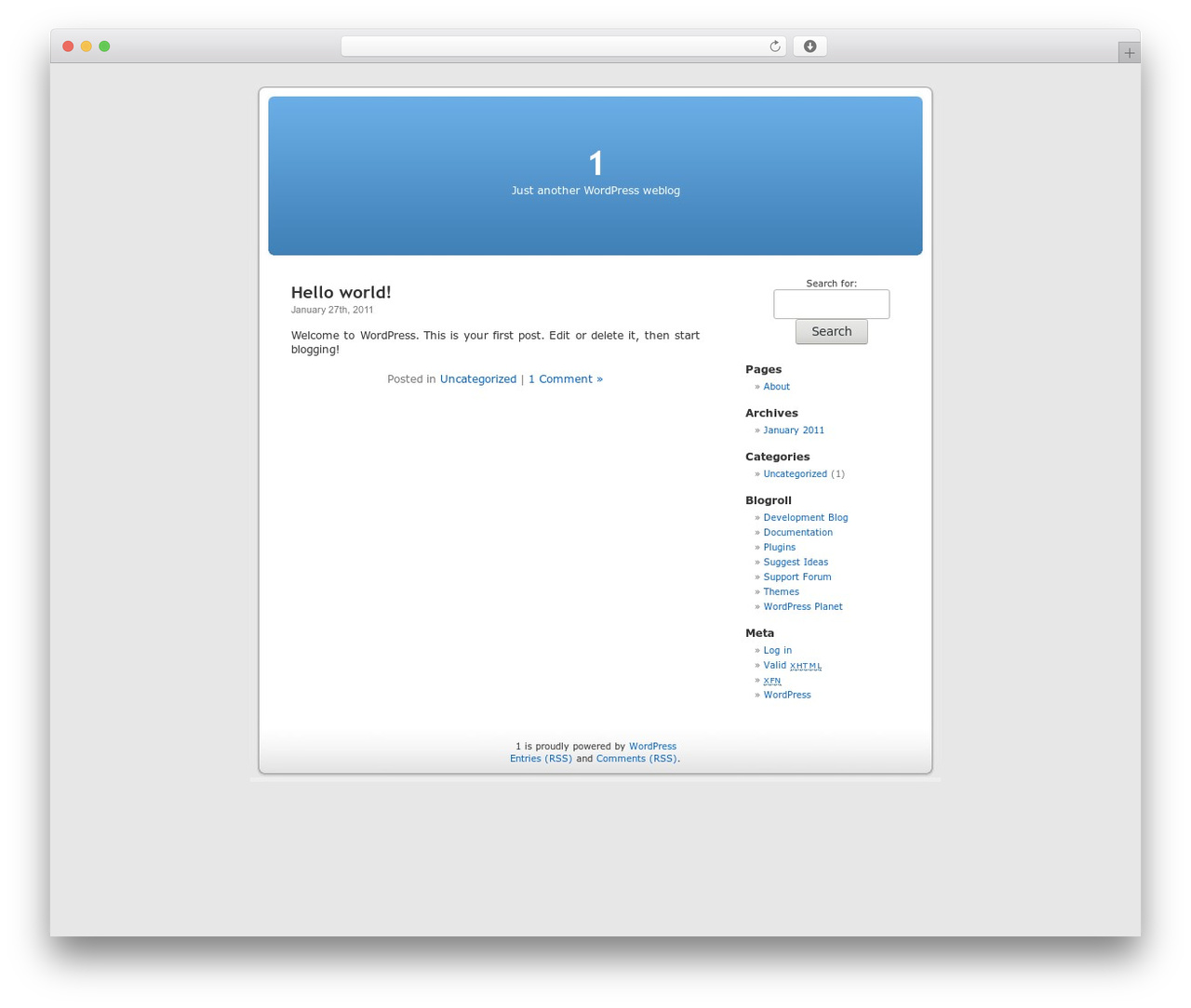 WordPress Default WP theme - warrantyonline.org
