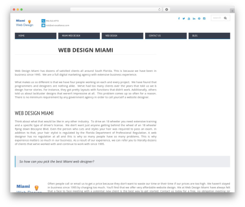 WordPress theme Biss Theme - website-design-miami.org