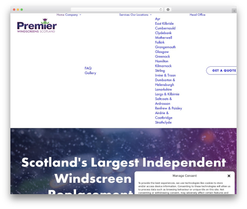 WordPress theme Uncode - premierwindscreens.com