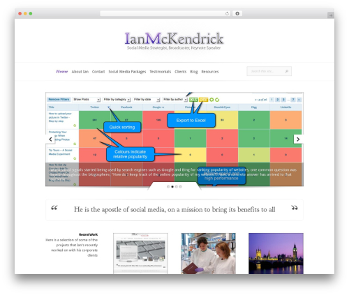 Best WordPress theme Evolution - ianmckendrick.com