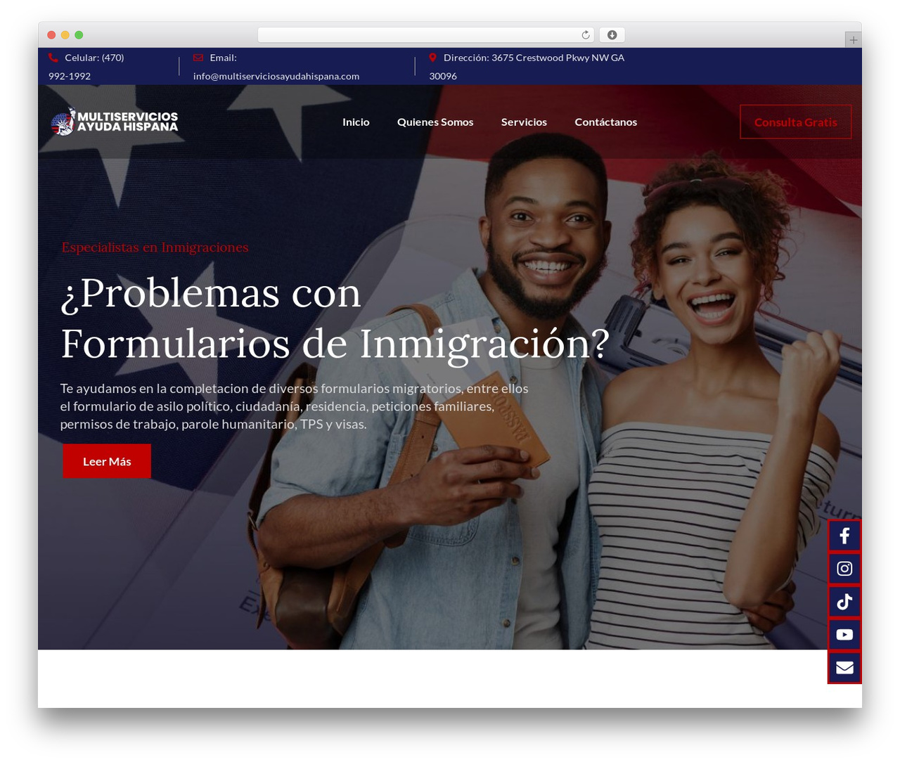 Aeen theme WordPress - multiserviciosayudahispana.com