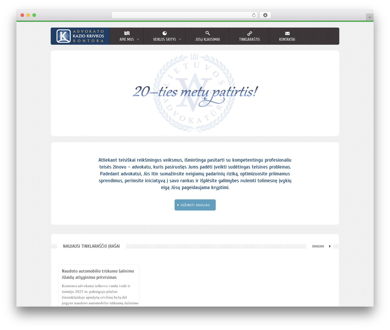 Theme WordPress Symple - advokatas-krivka.net