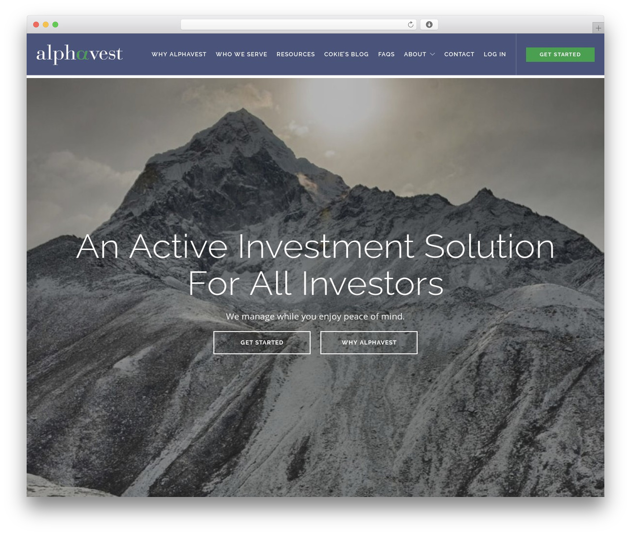 WordPress theme Foundry - alphavest.com