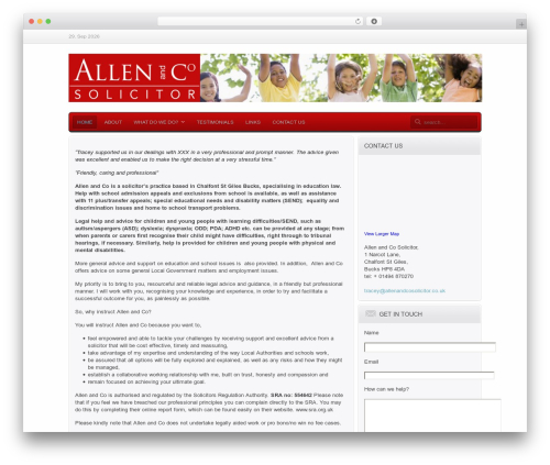 Cloud best WordPress theme - allenandcosolicitor.co.uk