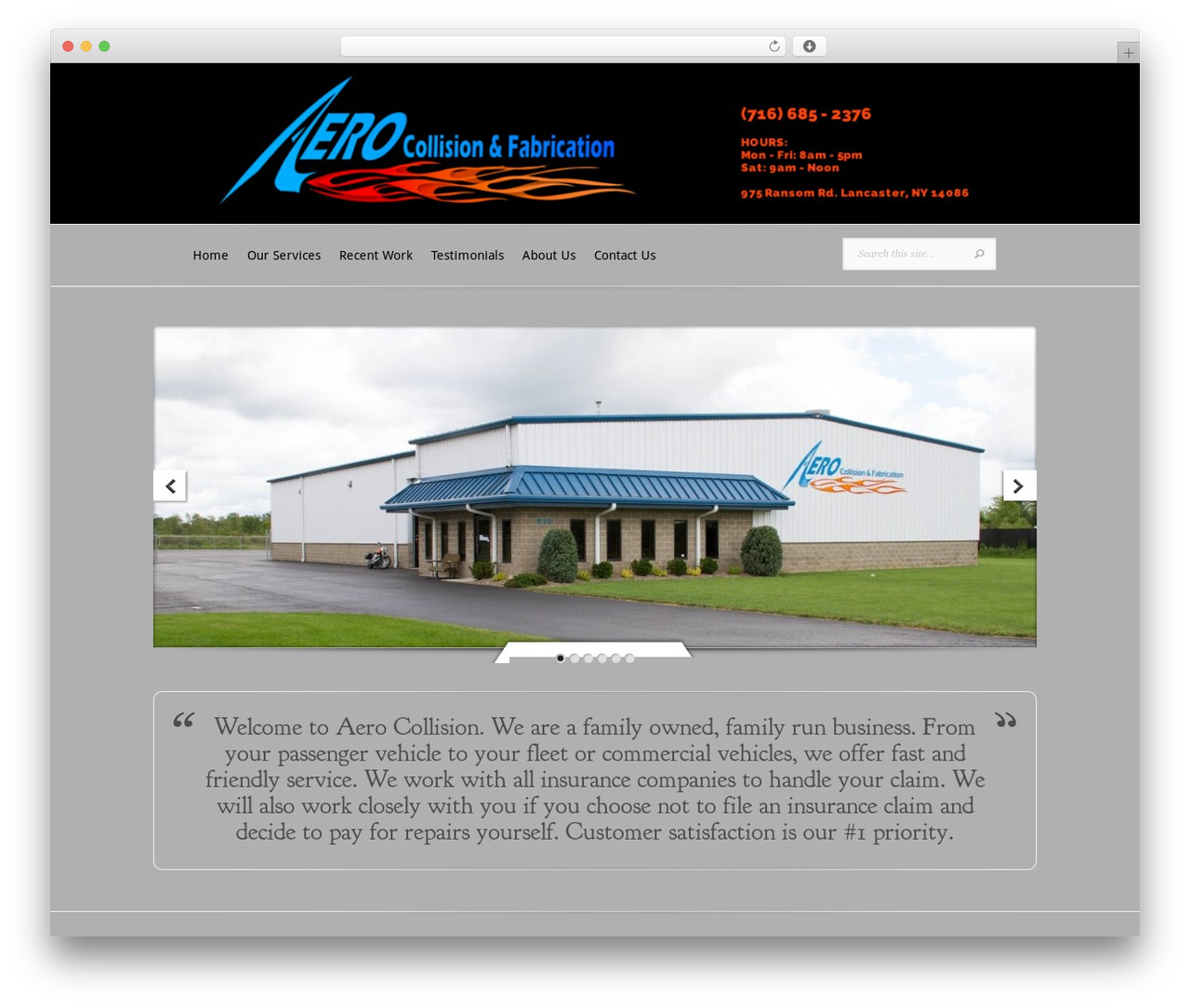 Evolution WordPress ecommerce theme - aerocollision.com