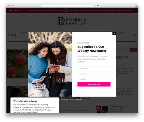 Fönix WordPress theme - www.rosininafashion.com