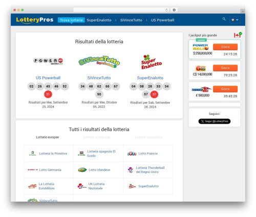 .9 WordPress theme by Lotterypros team 