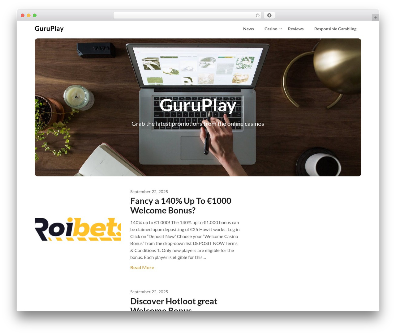 Draftly WordPress theme - guruplay.tv
