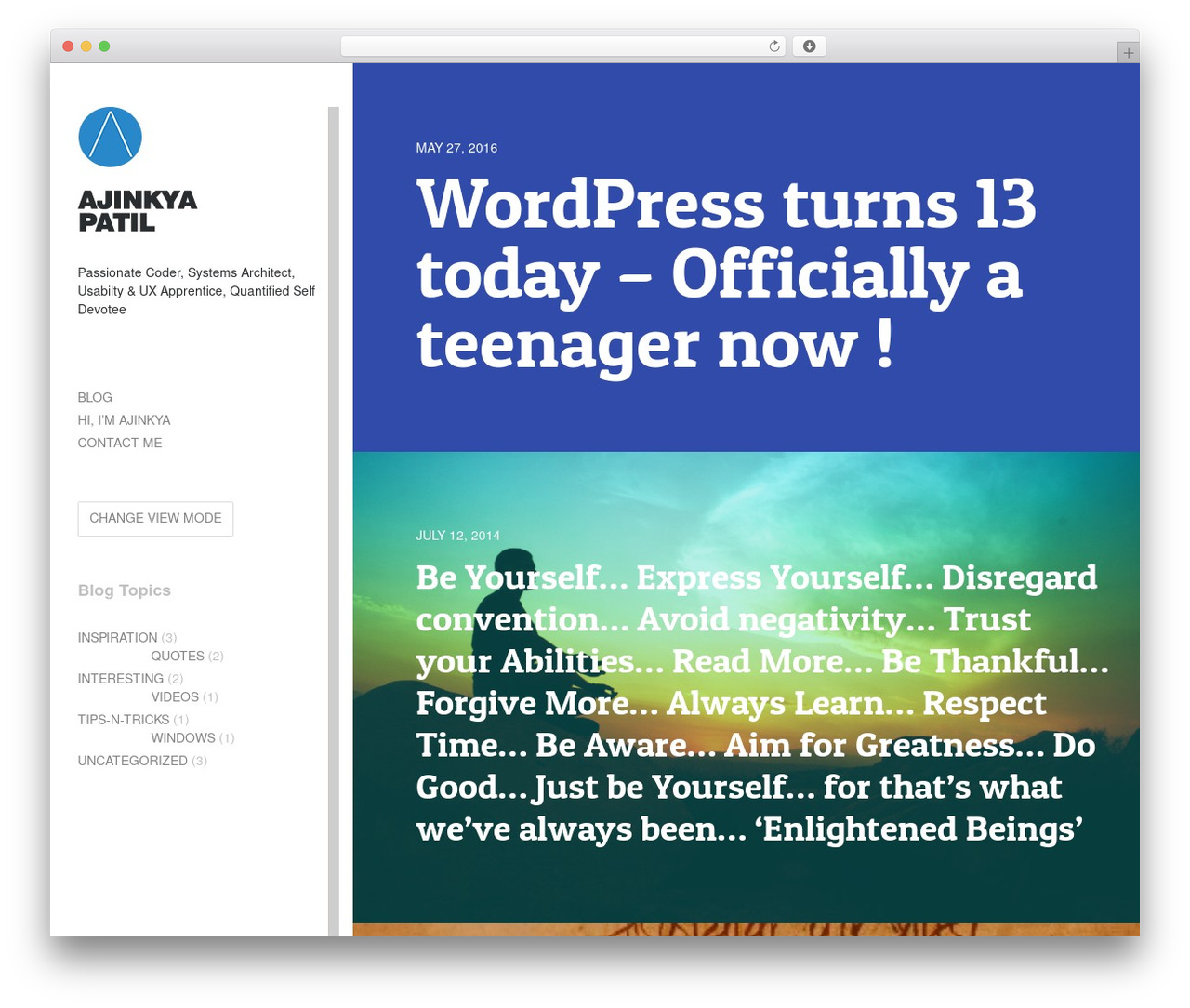 Raiden WordPress theme - ajinkyapatil.com Raiden WordPress theme - ajinkyapatil.com