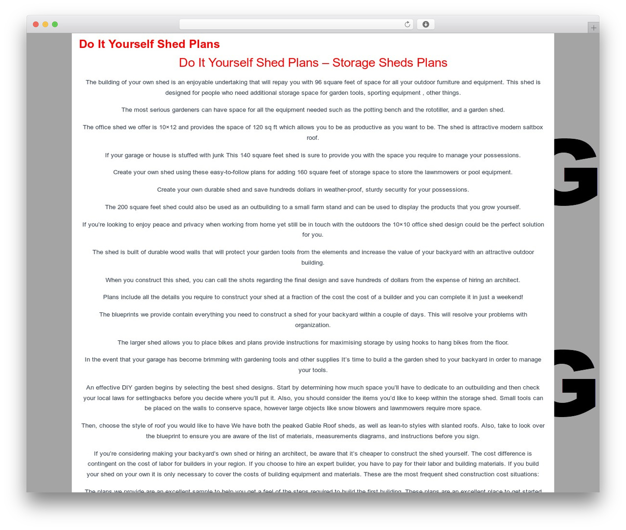SimpleMobile WordPress theme - doityourselfshedplans.com SimpleMobile WordPress theme - doityourselfshedplans.com