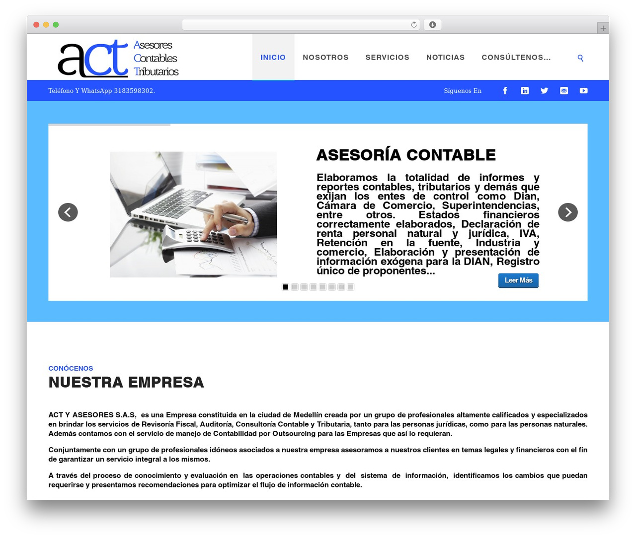 Theme WordPress Vision WP - asesorescontablestributarios.com