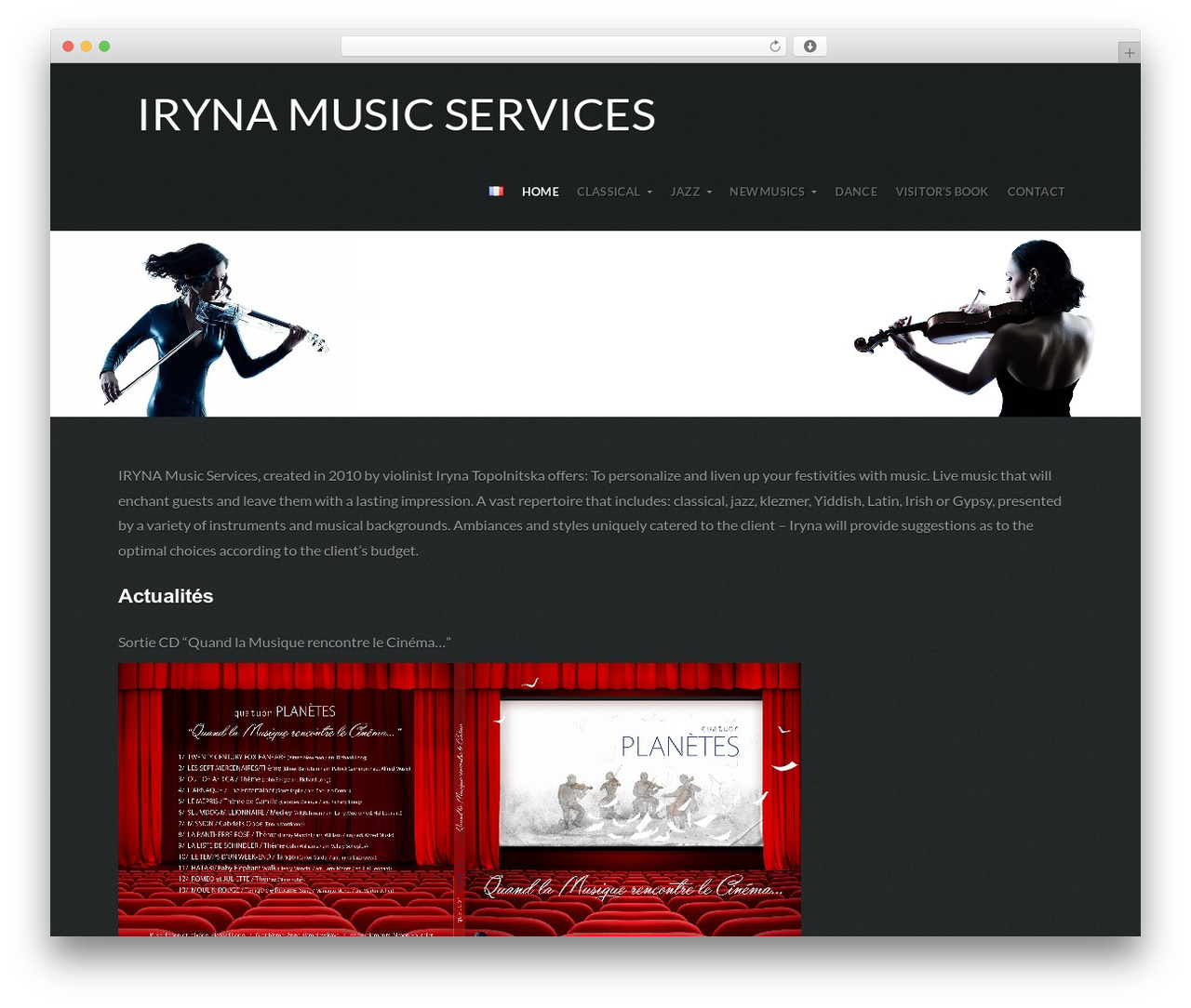 Irynamusic theme WordPress - irynamusicservices.com