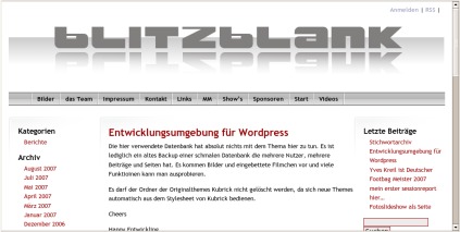 Theme WordPress Blitzblank by Jochen Bauer