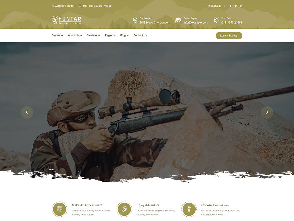 Theme WordPress Huntar by Vecurosoft