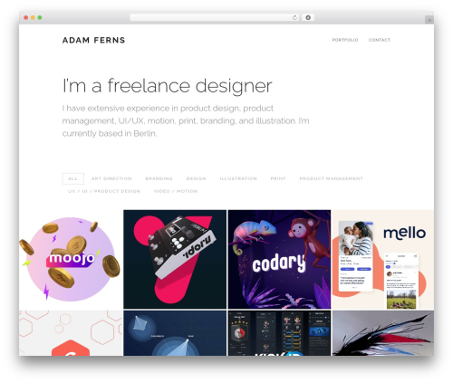 GridStack WordPress portfolio theme - adamferns.com