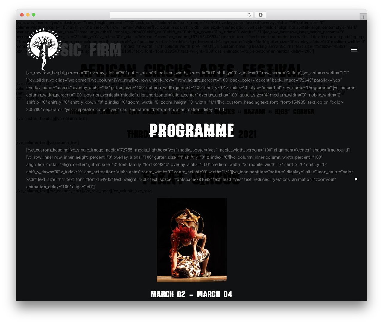 Uncode best WordPress theme - africancircusfestival.com