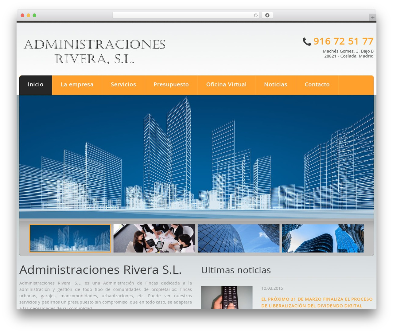 WordPress theme cherry - administracionesrivera.es