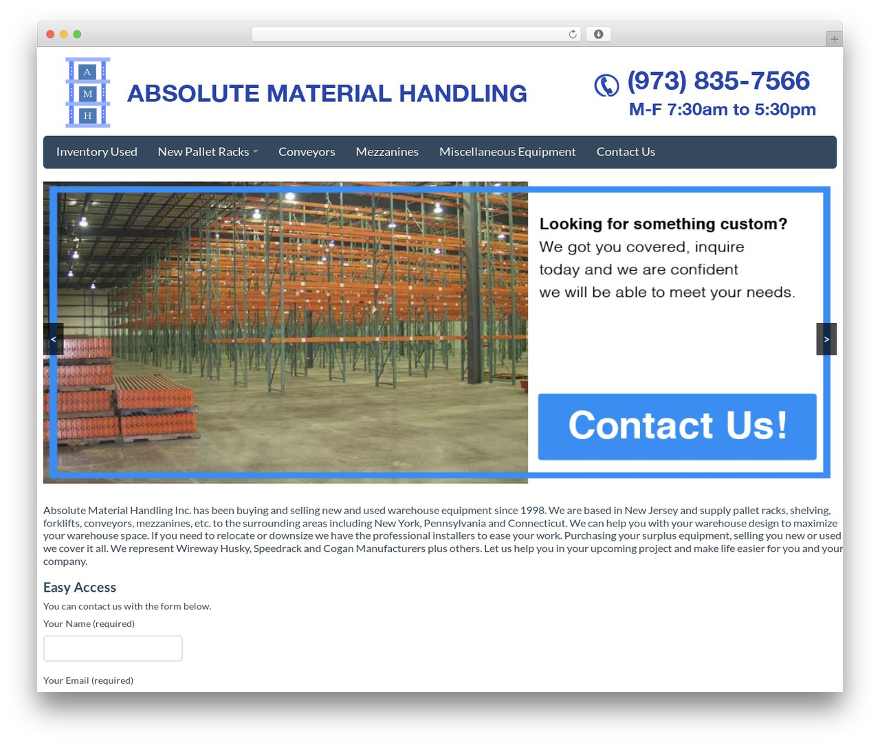 FlatPress theme WordPress - absolutematerialhandling.com