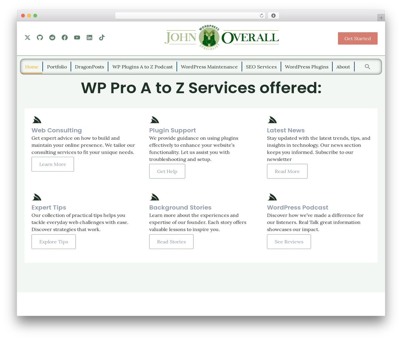 Hello Elementor WordPress theme - johnoverall.com