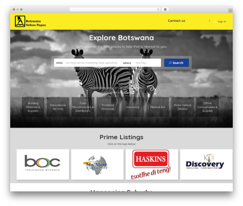 Listingpro WordPress theme - yellowpages.bw