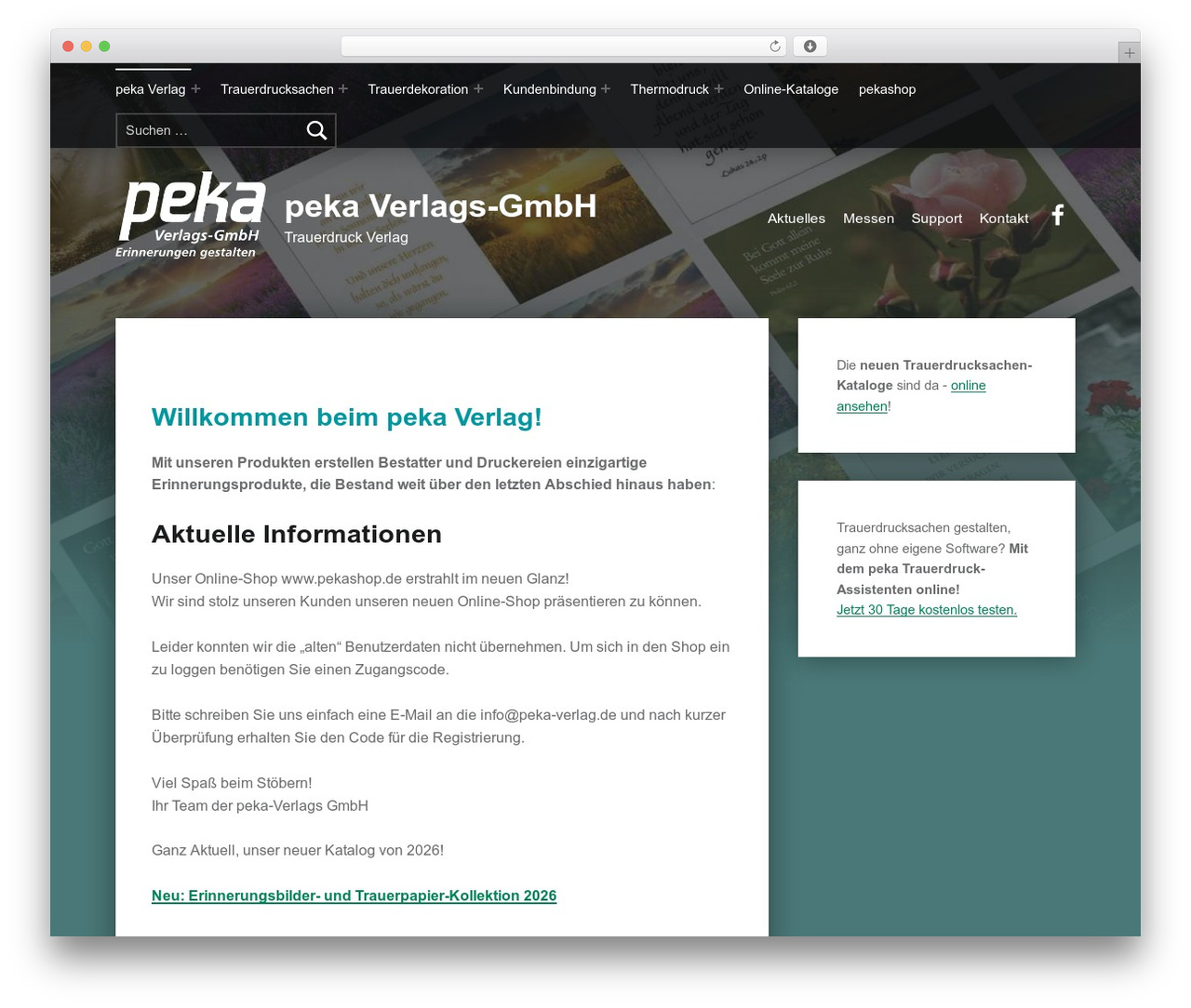 Modern WordPress theme - peka-verlag.de