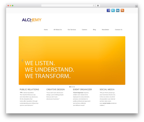WordPress theme Clear Theme - alchemy.co.id/pr-agency