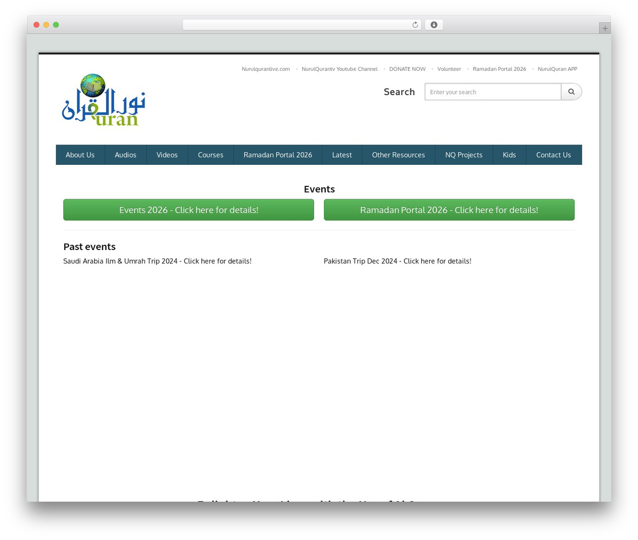 WordPress theme Uoc Theme - nurulquran.com