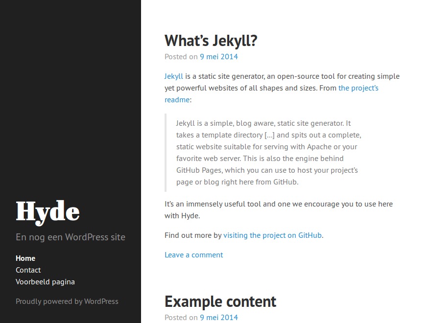 WordPress theme Hyde by Tim_online B.V.