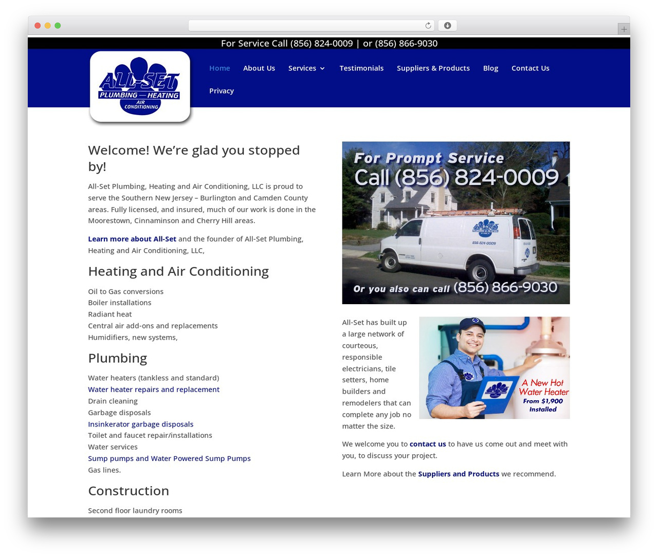 AllSet-Theme WordPress theme - allsetplumbingandheating.com