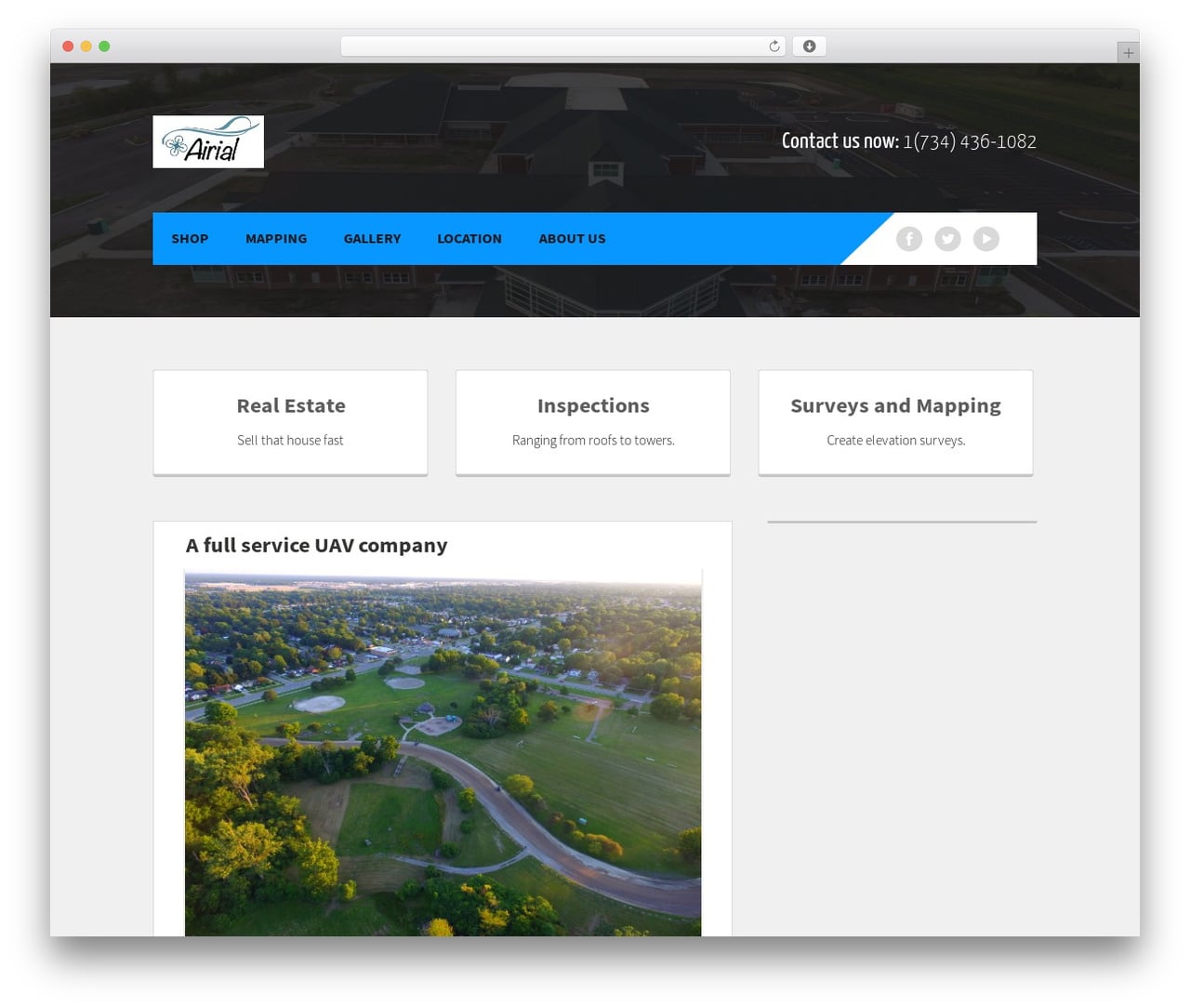 constructisle WordPress theme - airial-drones.com