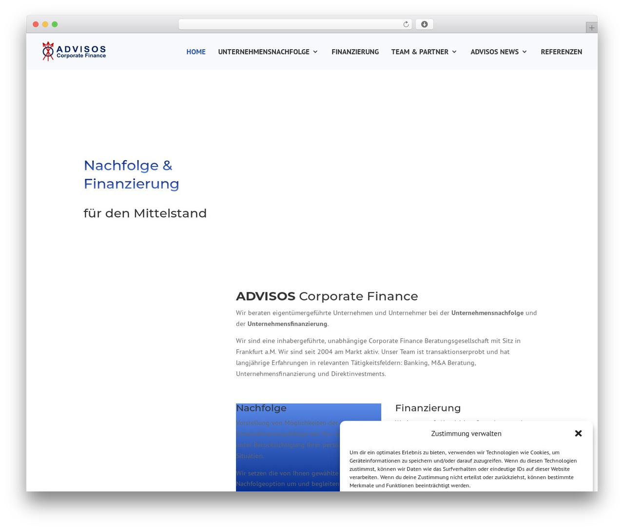 Divi-Corporate theme WordPress - advisos.eu