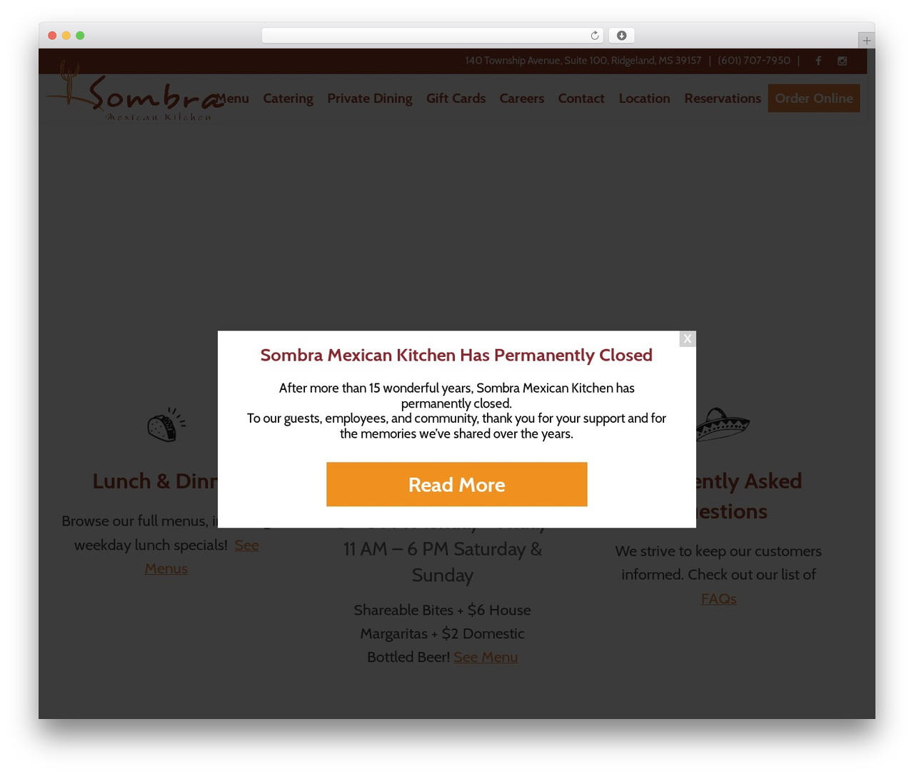 Lunchbox Pro top WordPress theme - sombramexicankitchen.com