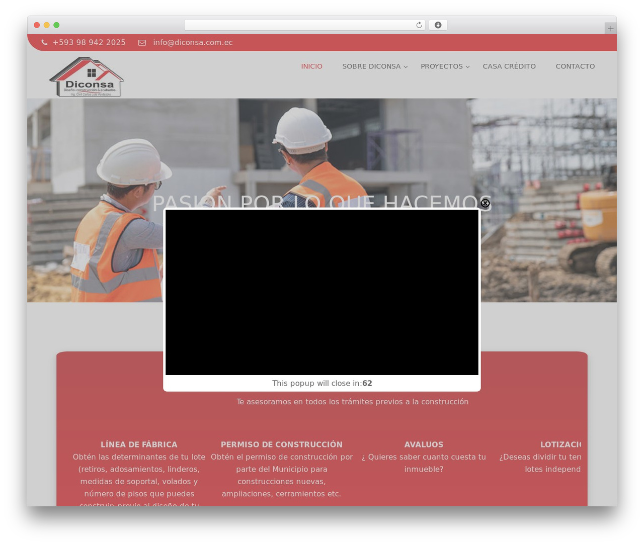 Theme WordPress Ample Construction - diconsa.com.ec