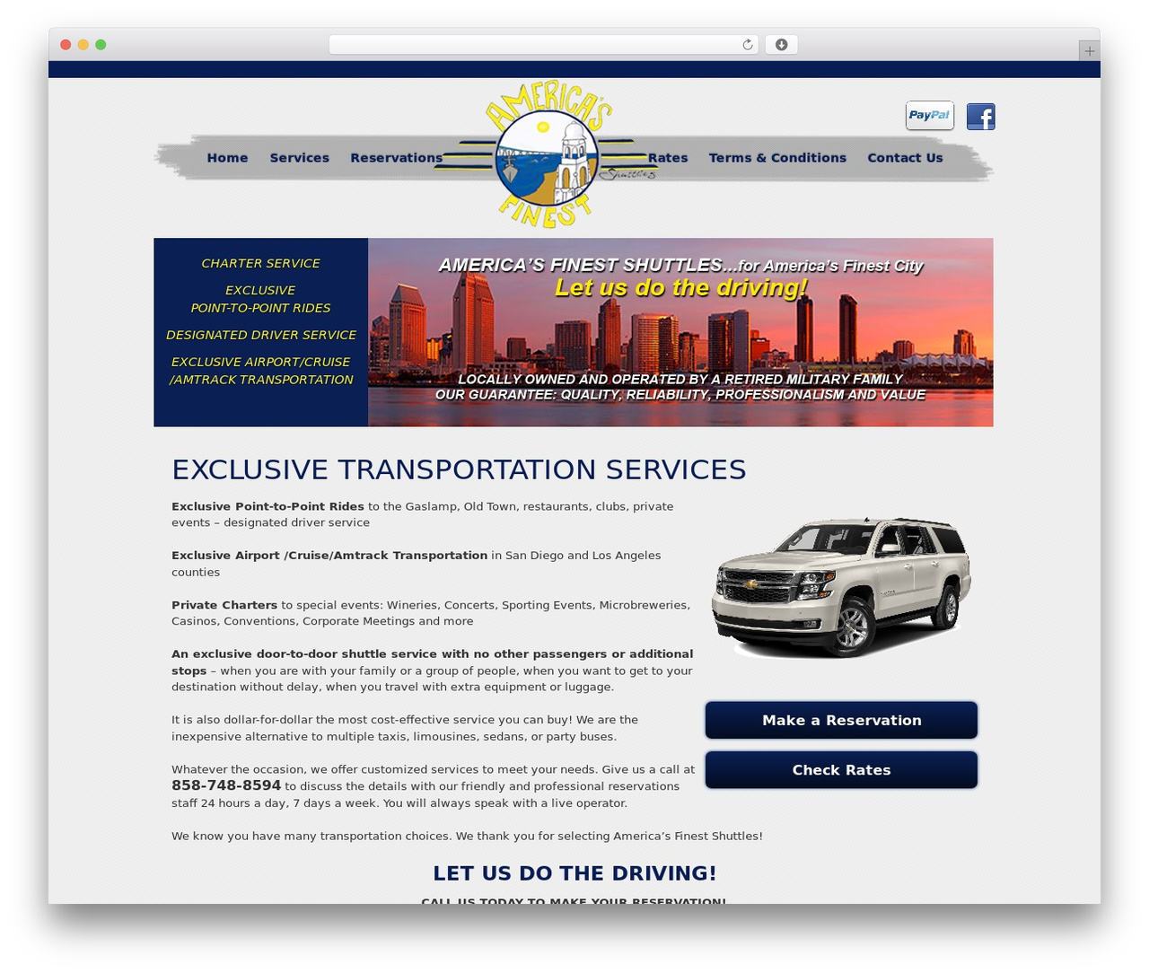 WordPress theme Custom Website - americasfinestshuttles.com