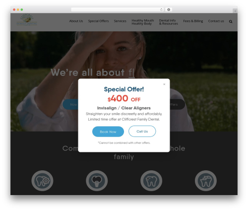 Duptronics WordPress theme - cliffcrestdental.com