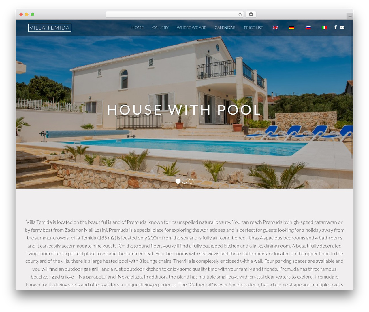Ember Pro WordPress theme - villatemida.com