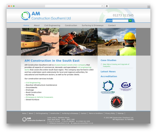 WordPress theme A M Construction - amconsouthern.co.uk