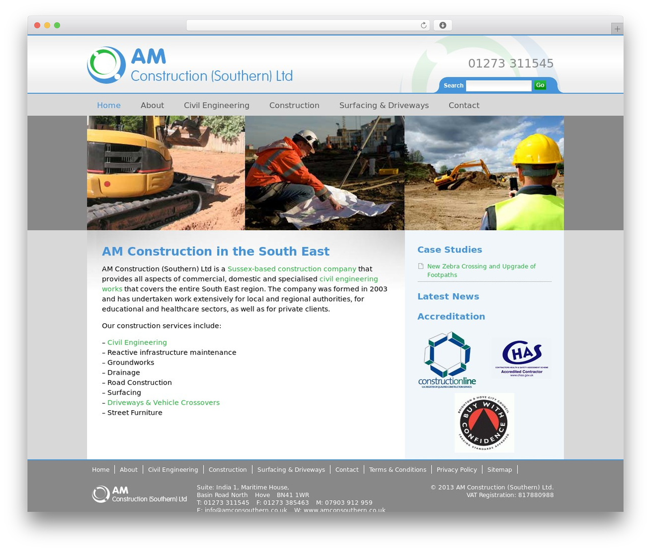 WordPress theme A M Construction - amconsouthern.co.uk