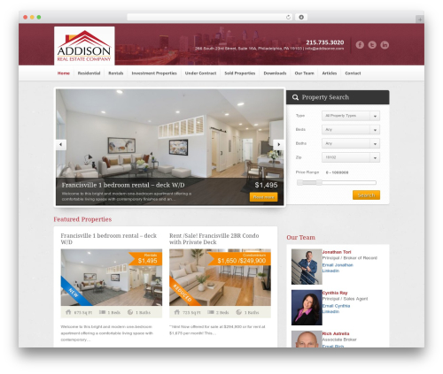 WordPress theme Locality - addisonre.com