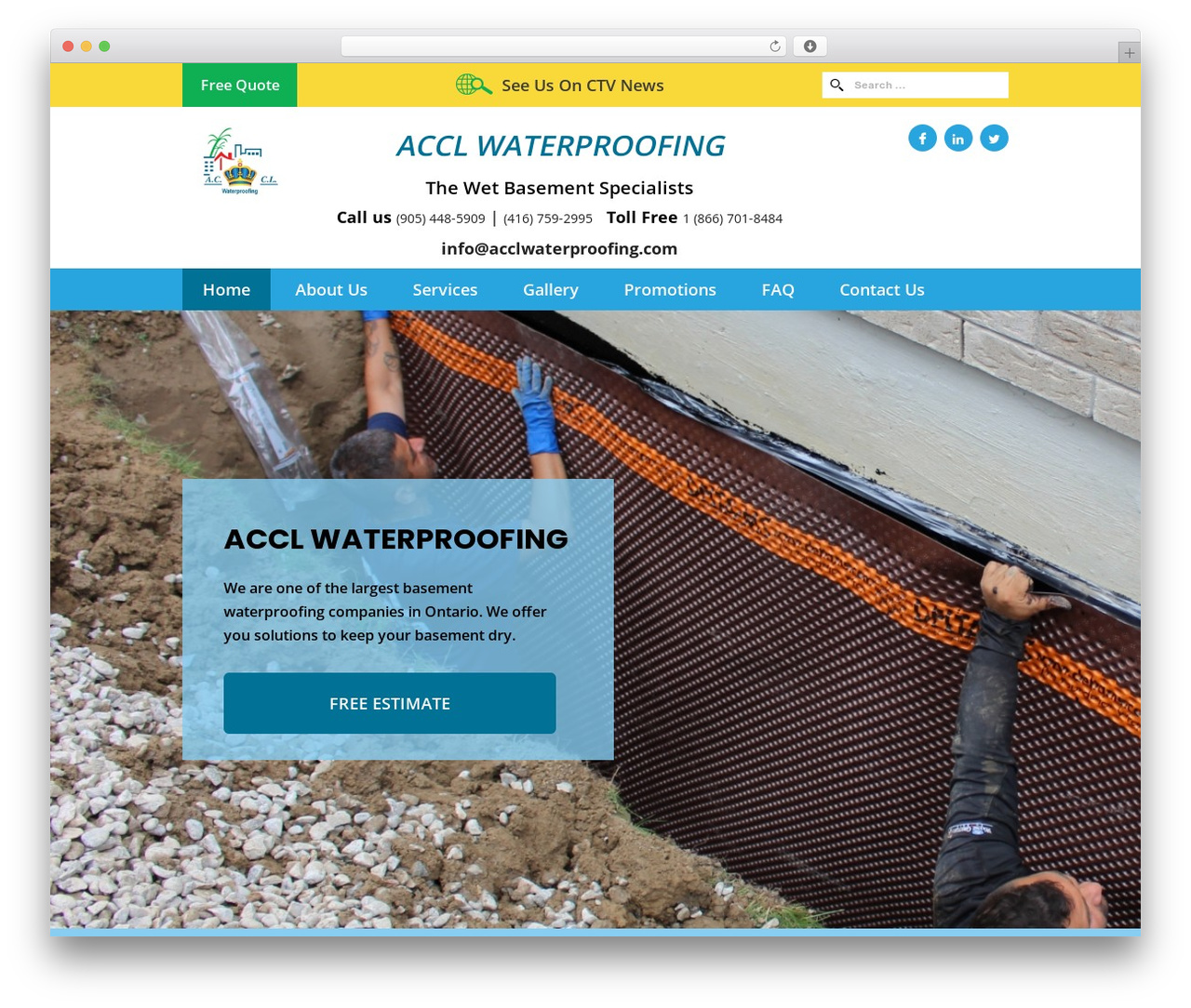 WP theme Laurel - acclwaterproofing.com