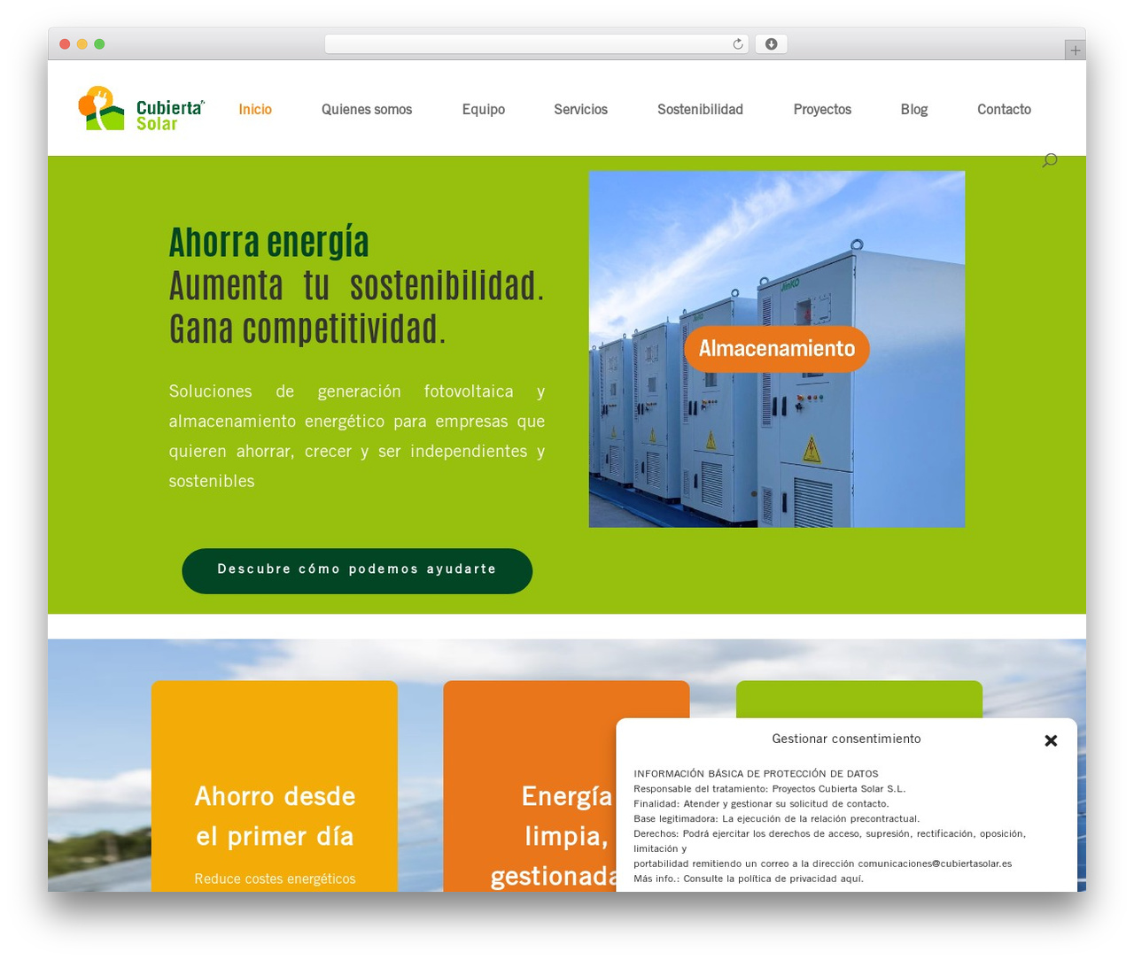 Divi WordPress theme - cubiertasolar.es