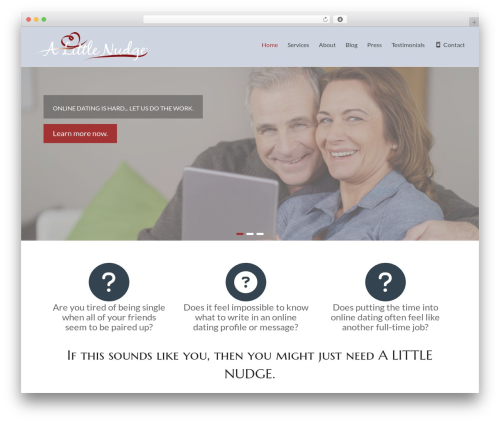 Spacious WordPress theme design - alittlenudge.com