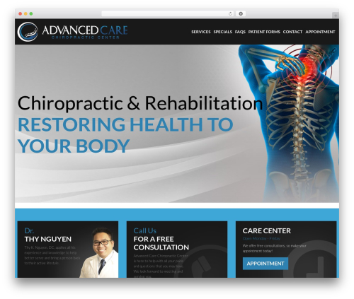 WordPress website theme cherry - acchirocenter.com